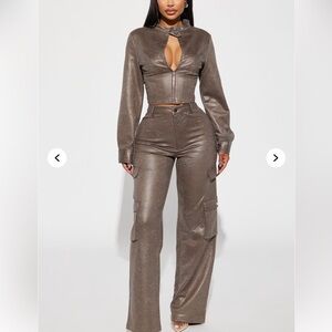 FASHION NOVA Suede Pant Set